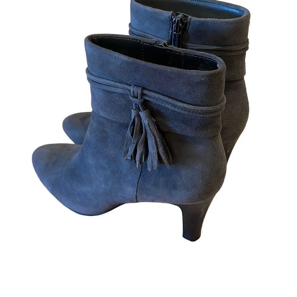 Bandolino Gray leather suede ankle boots Sz.6